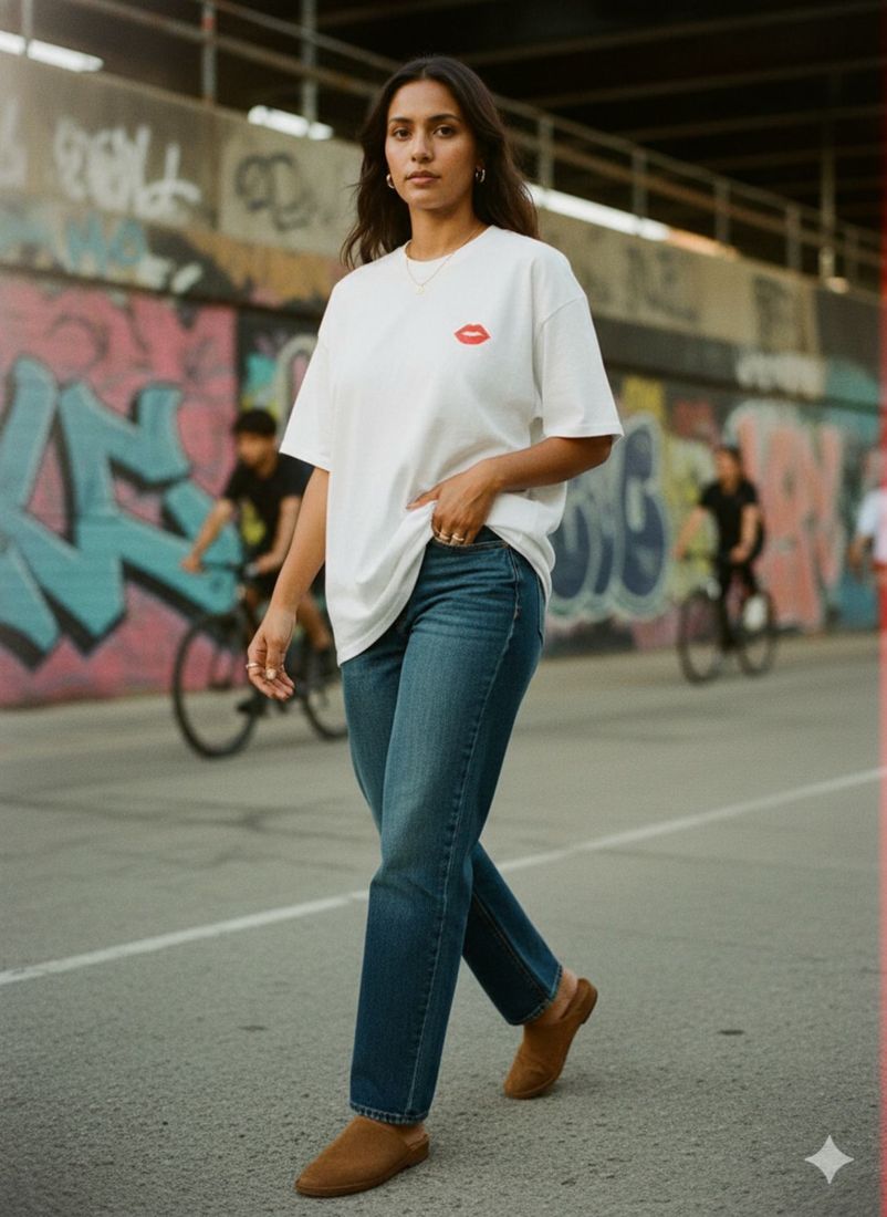 A Burning Desire Back w/Lips Front Heavyweight Loose Fit T-Shirt — PAC lifestyle shoot