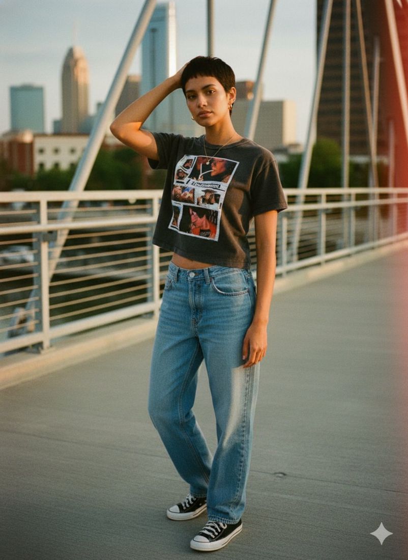 A Burning Desire Front Snow Washed Crop Top — PAC lifestyle shoot