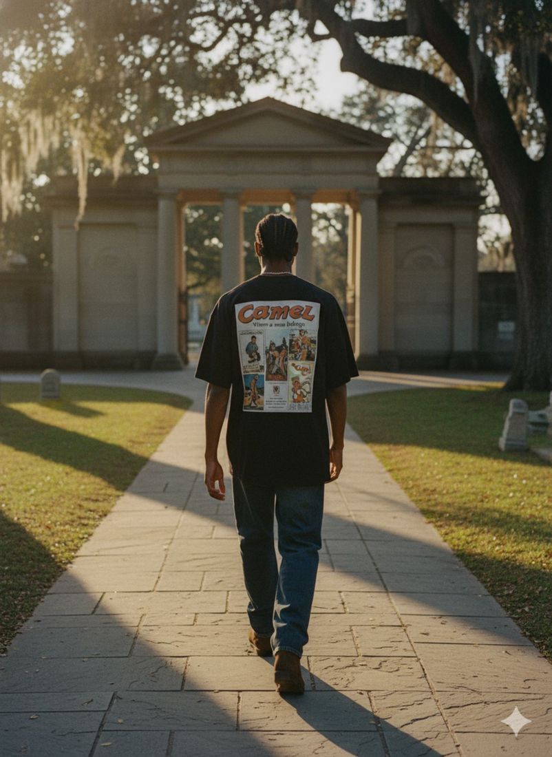 Breath of Solitude Back Heavyweight Loose Fit T-Shirt — PAC lifestyle shoot