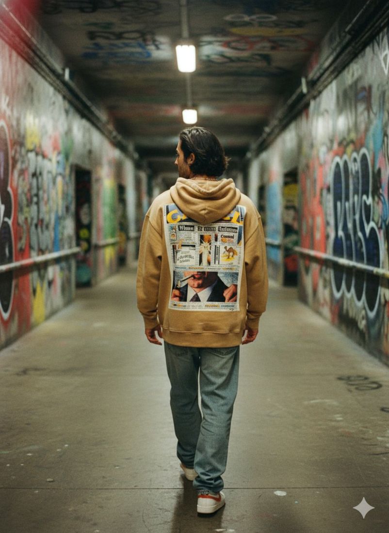 Camel Back Only Snow Wash Fleece Oversize Hoodie — PAC lifestyle shoot