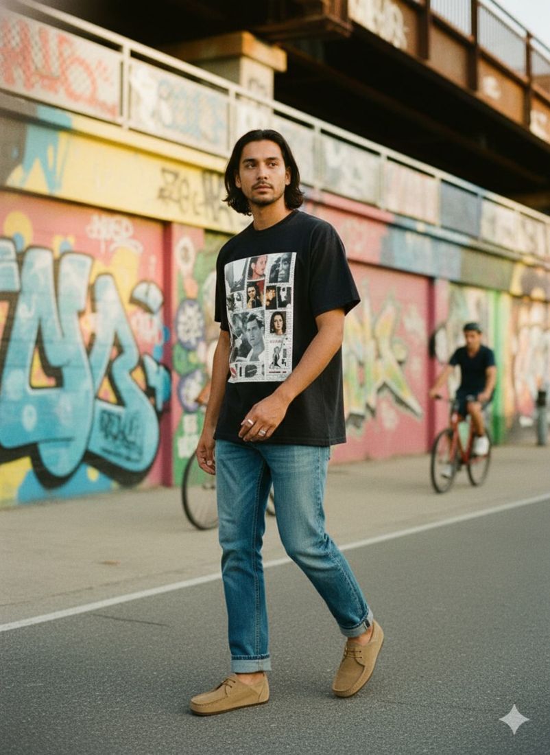 Captivated in Ink Back w/Lips Front Heavyweight Loose Fit T-Shirt — PAC lifestyle shoot