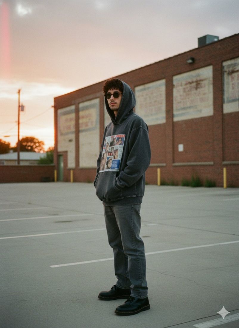 Molly's Game Acid Wash Oversize Hoodie - 420 GSM — PAC lifestyle shoot