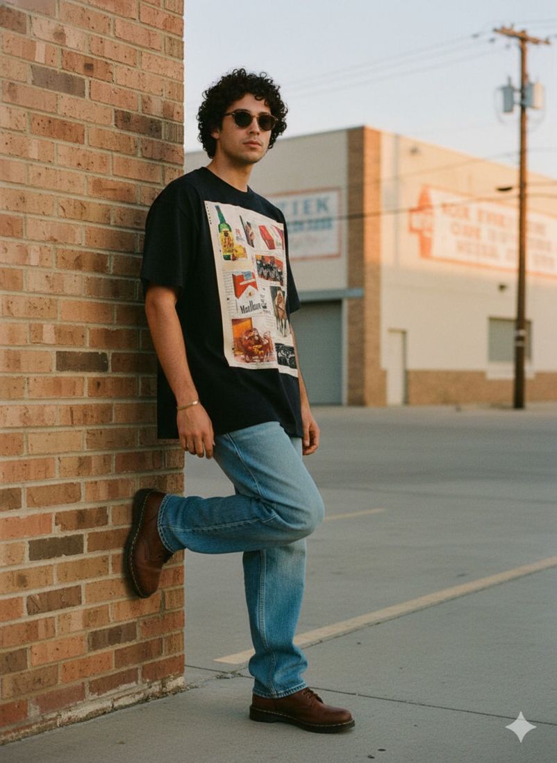 Rebel Spirit Front Heavyweight Loose Fit T-Shirt — PAC lifestyle shoot
