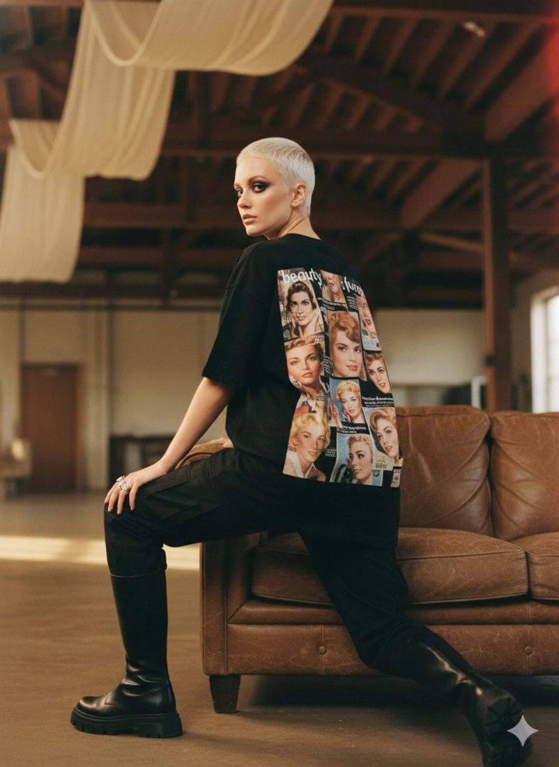 Timeless Allure Back Heavyweight Loose Fit T-Shirt — PAC lifestyle shoot
