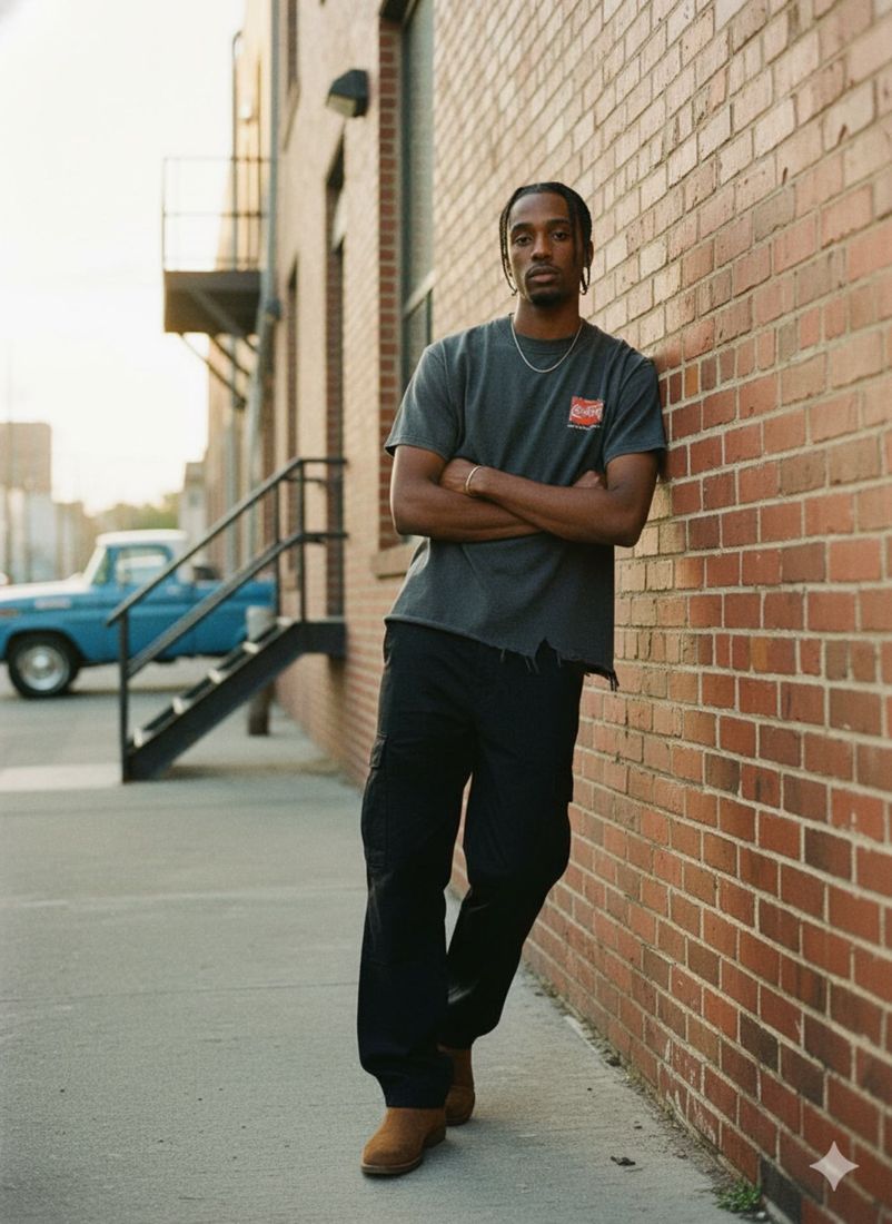 Vintage Wash Boxy Distressed Hem T-Shirt — PAC lifestyle shoot